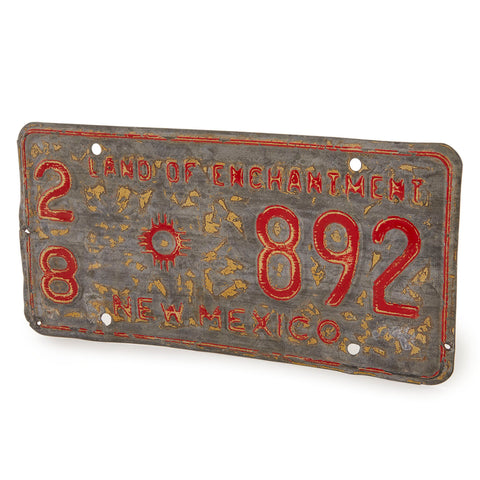 Grey Vintage New Mexico License Plate (A+D)