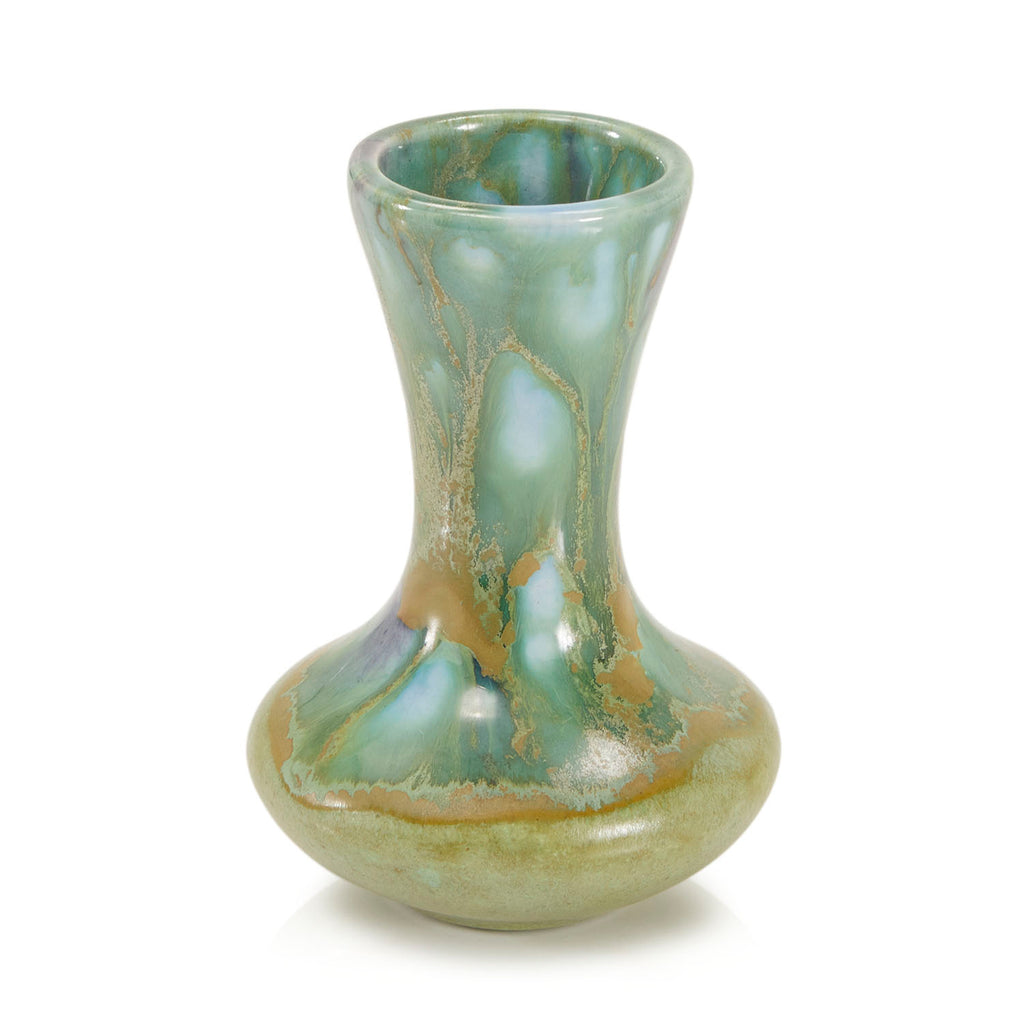 Green Marbled Glass Vase (A+D)