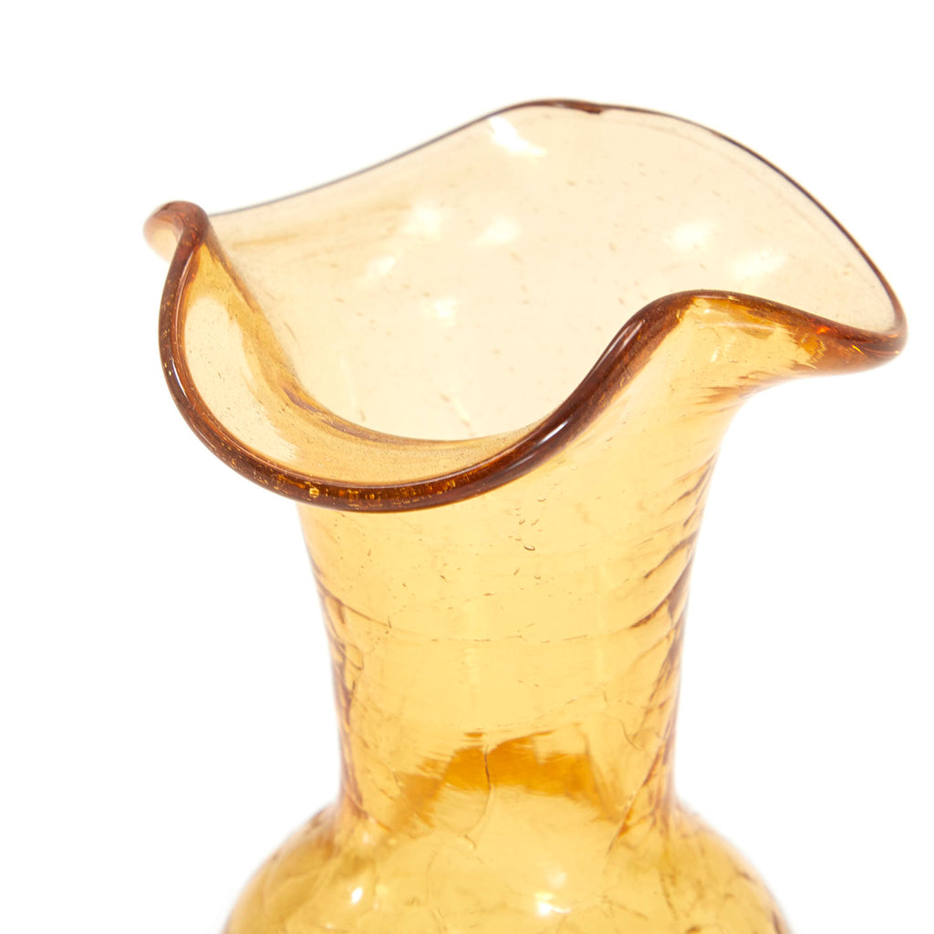 Yellow Cracked Glass Vase (A+D)