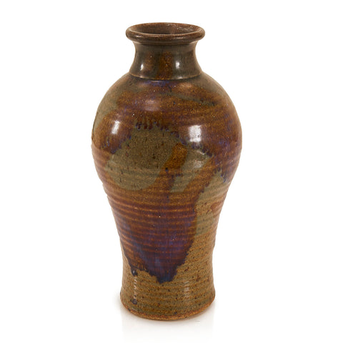 Brown and Green Ceramic Vase (A+D)