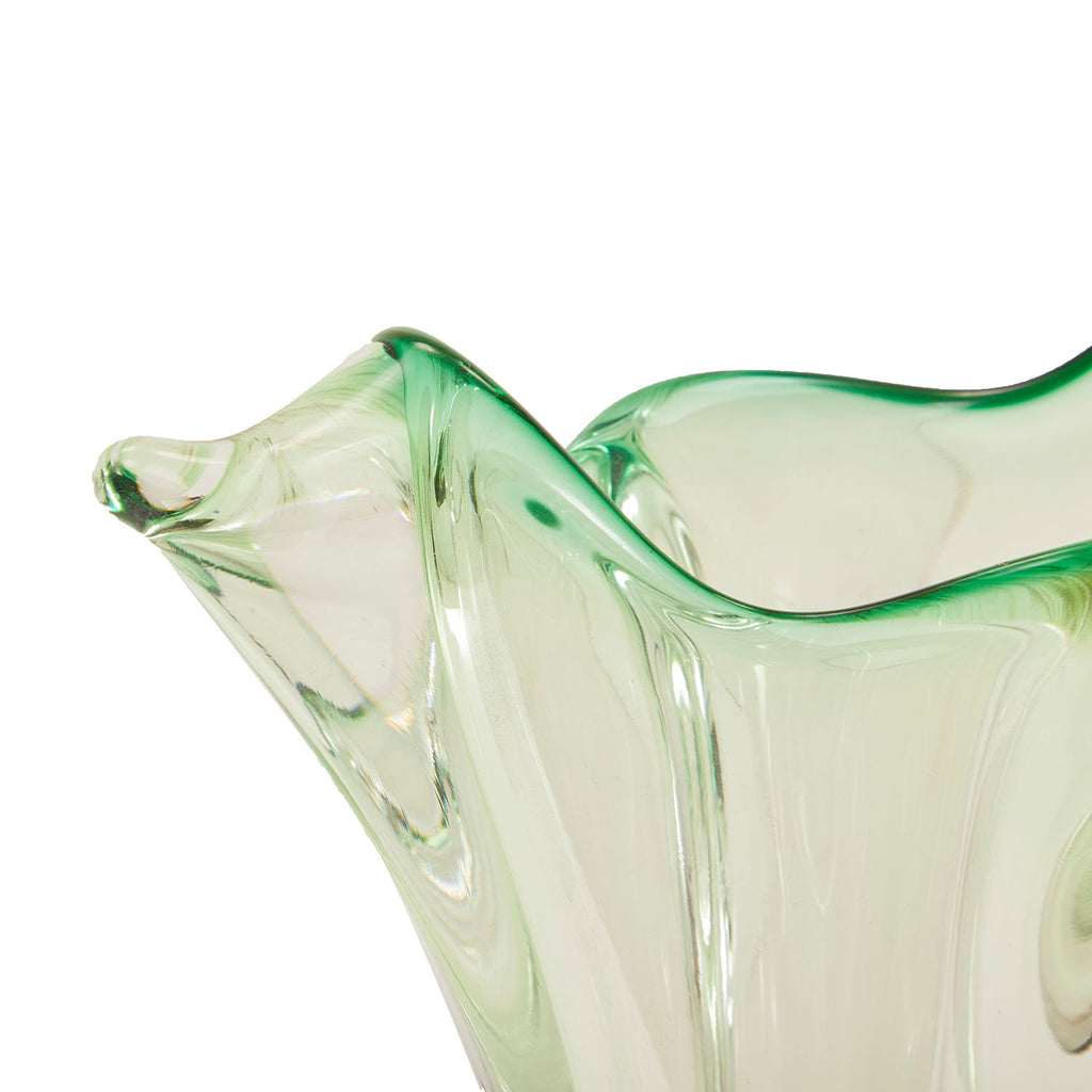 Orange & Green Wavy Glass Vase (A+D)