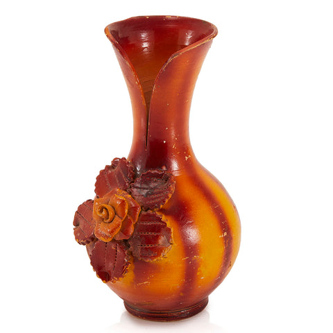 Orange & Red Floral Vase (A+D)