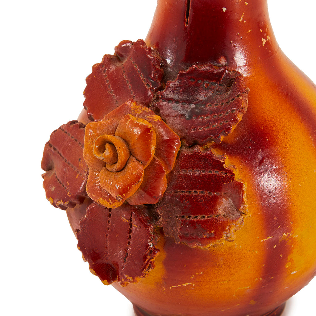 Orange & Red Floral Vase (A+D)