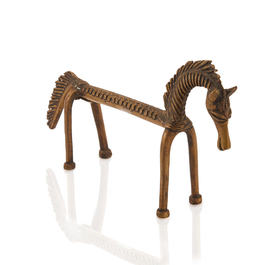 Brass Long Horse Sculpture (A+D)