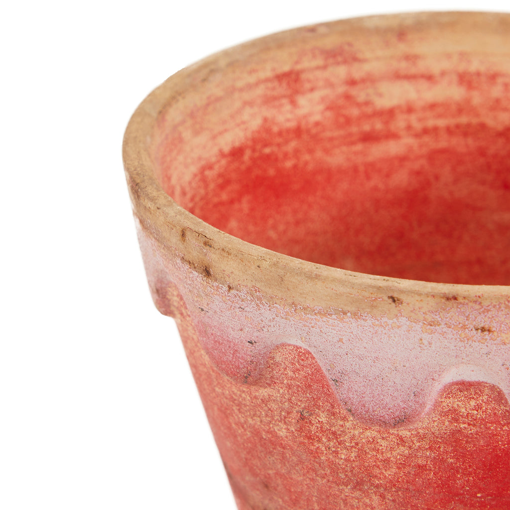 Red Rustic Ceramic Planter (A+D)