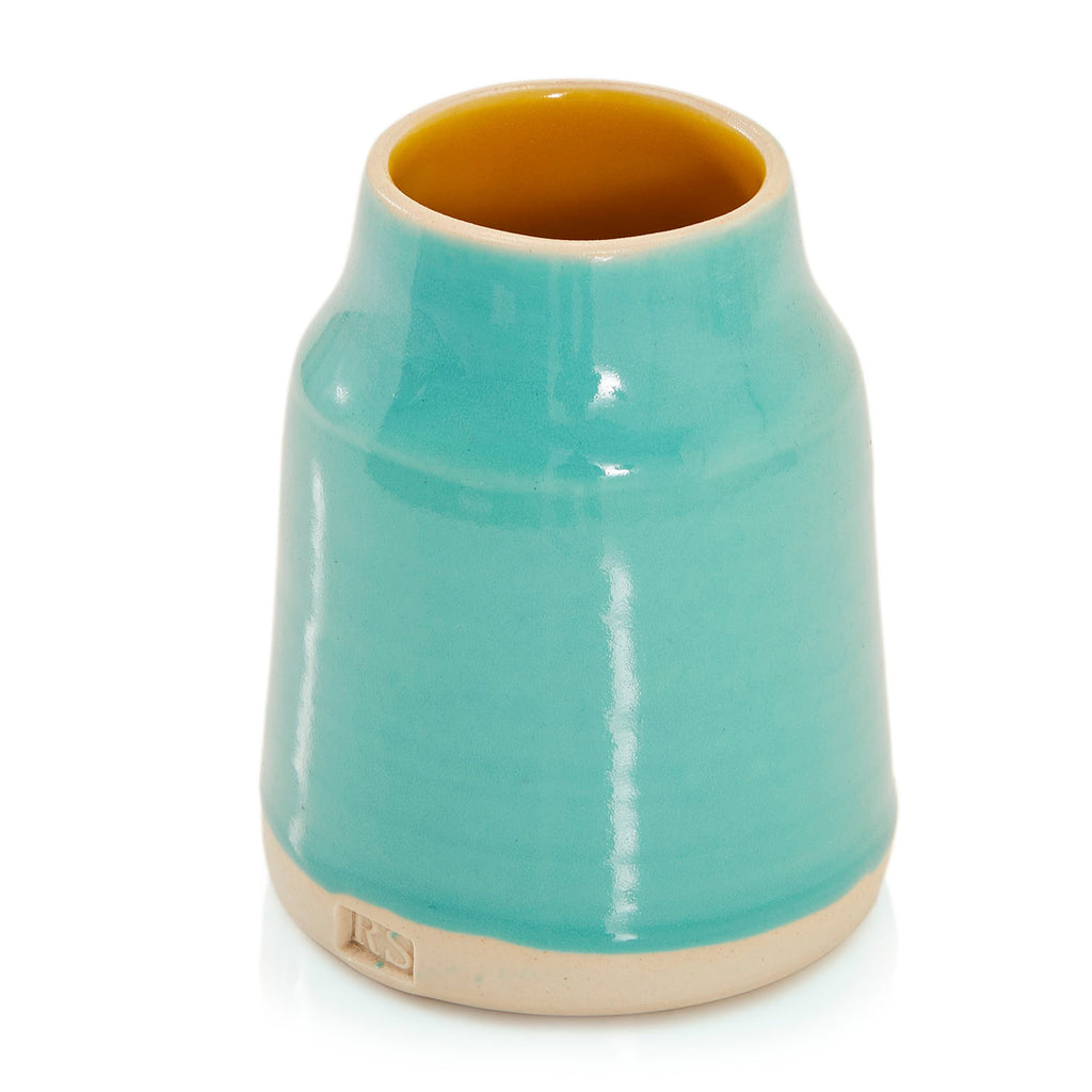 Blue Teal Tapered Cylinder Vase (A+D)
