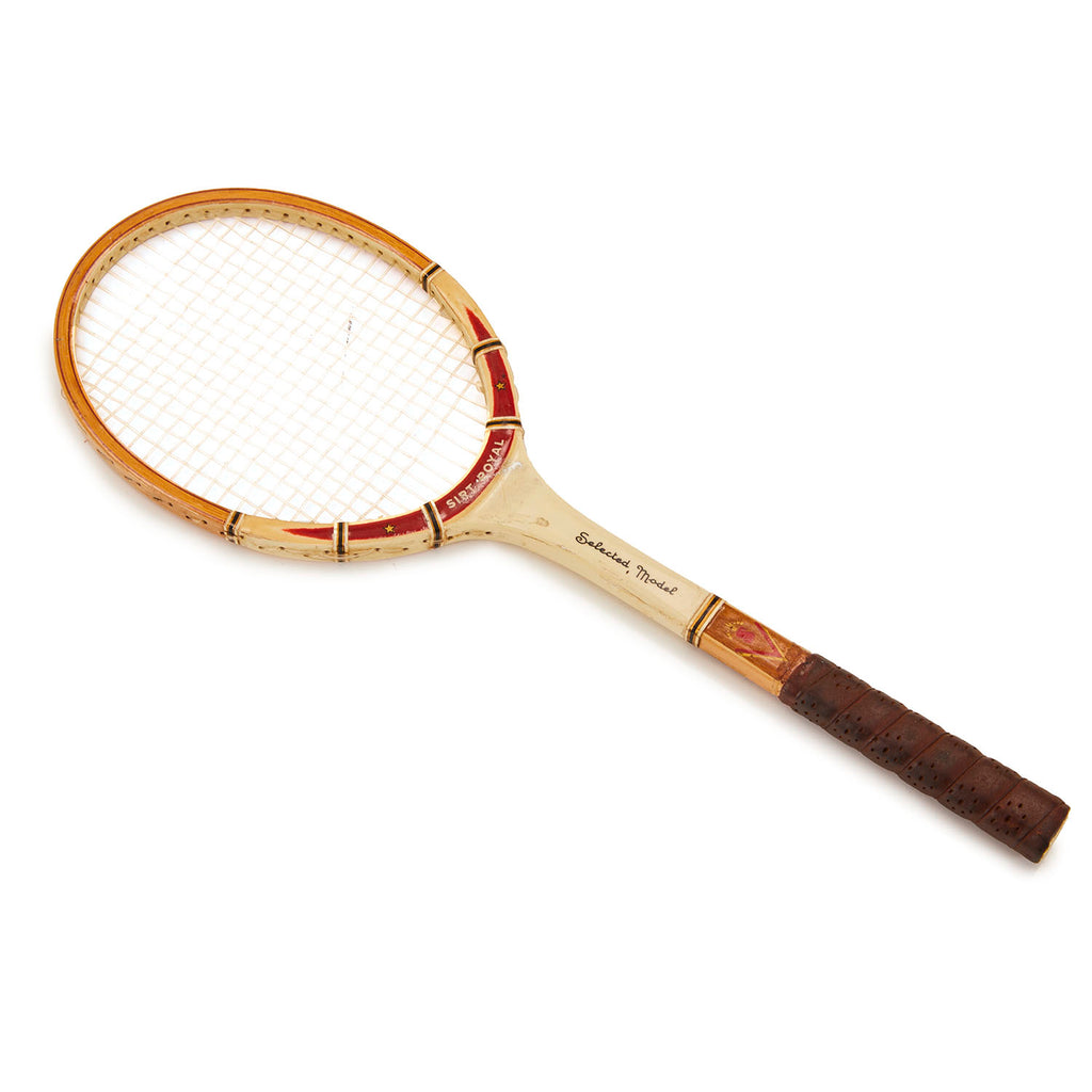 White Vintage Badminton Racket (A+D)