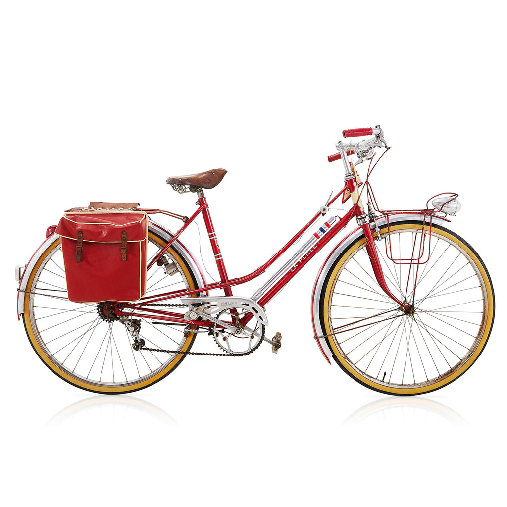 Red La Perle Cruiser Bike with Saddle Bag