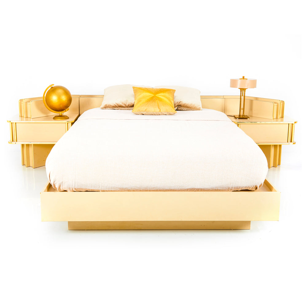 Gold & Cream Regency Queen Bed with Matching Nightstands