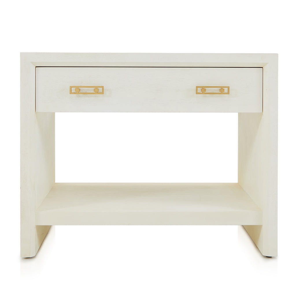 White Traditional Bedside Table