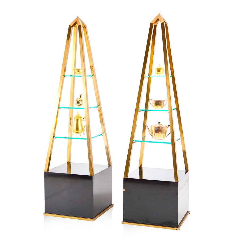 Obelisk Gold and Black Single Shelf