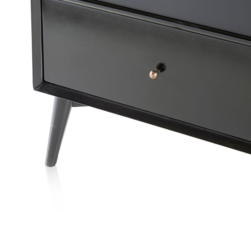 Black Contemporary 2-Drawer Bedside Table