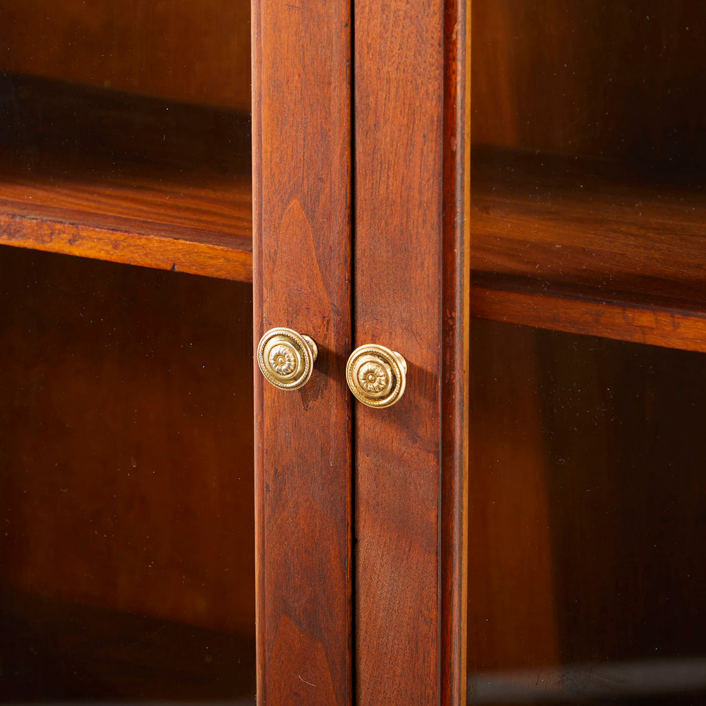 Glass Door Wood Short Bookshelf Cabinet