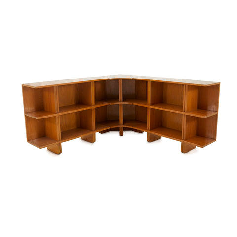 Wood Corner Cubes 3-Piece Low Book Shelf