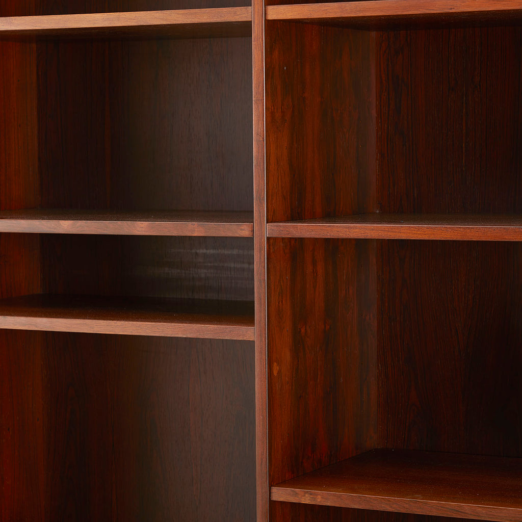 Tall Wood Bookcase Shelf Unit with Lower Cabinet