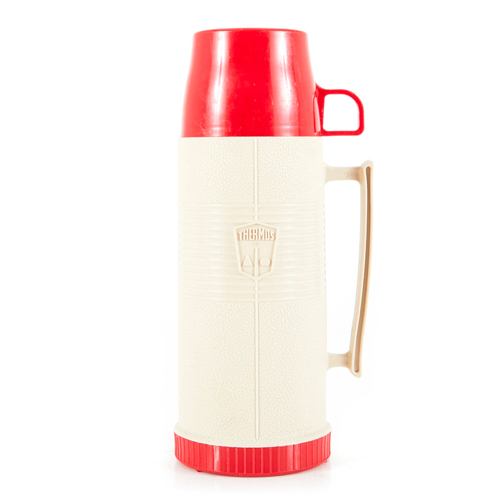 Red and White Vintage Thermos