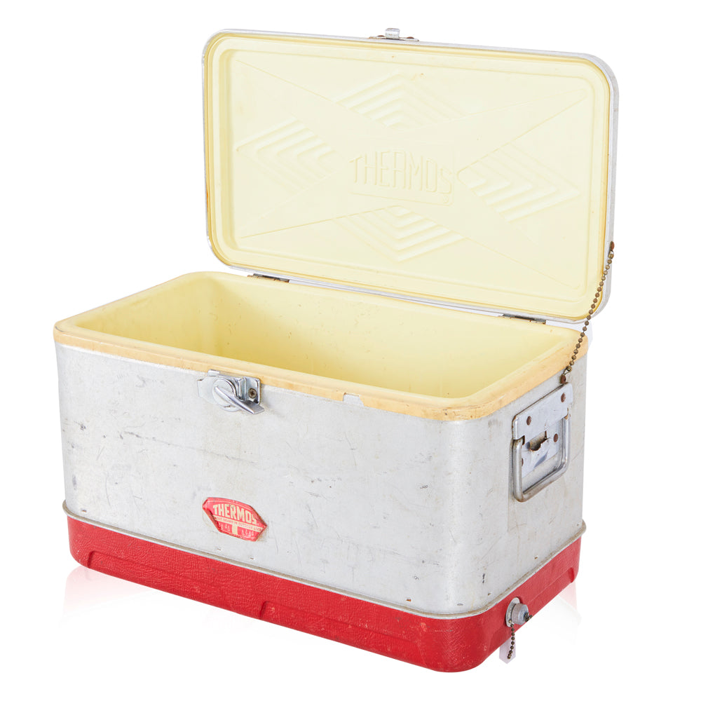Silver and Red Vintage Cooler