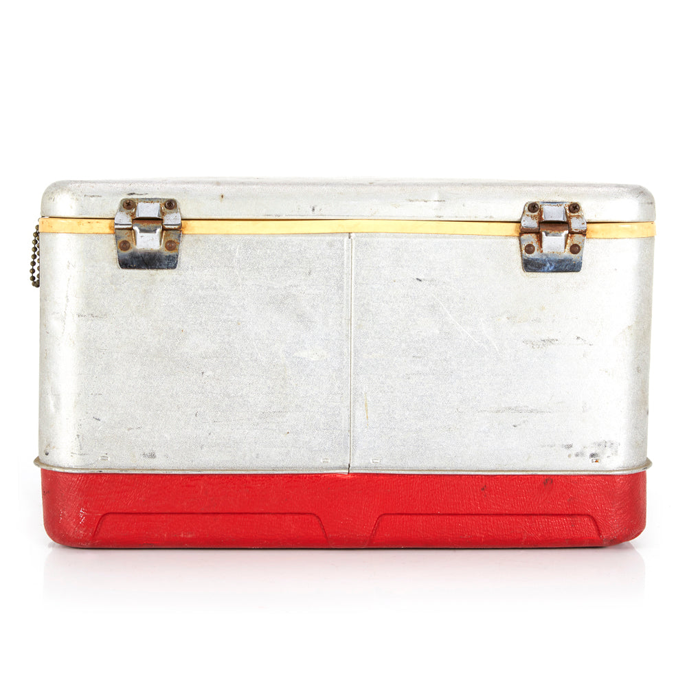 Silver and Red Vintage Cooler