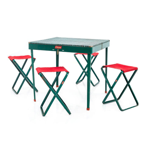 Foldable Green Camping Table and Stools