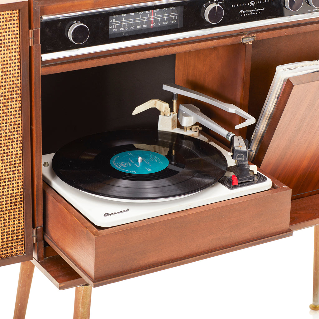 MCM Natural Wood Folding Stereophonic Cabinet