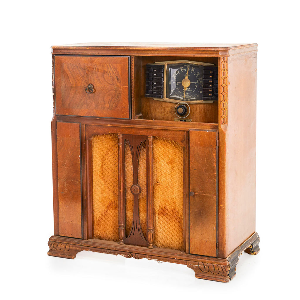Weathered Zenith Radio & Phonograph Console Cabinet