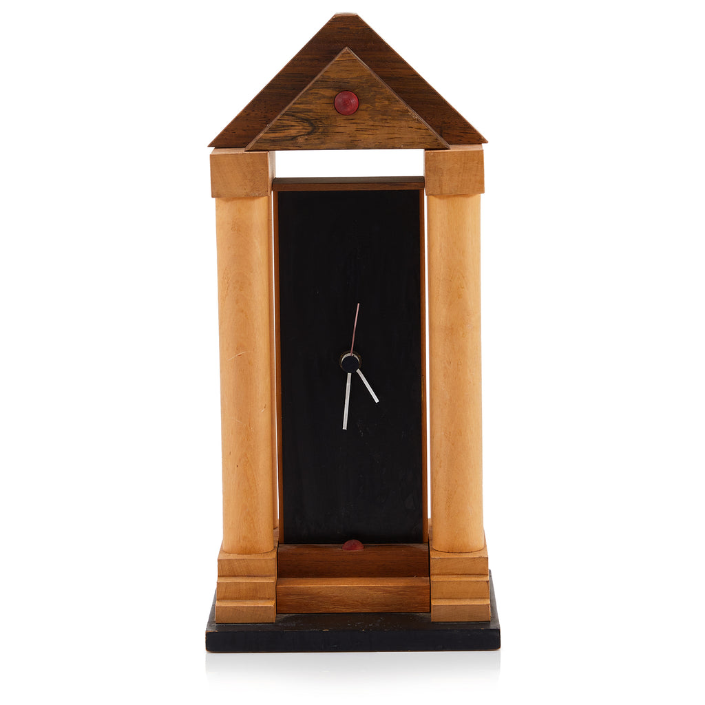 Wood Pillar Table Clock
