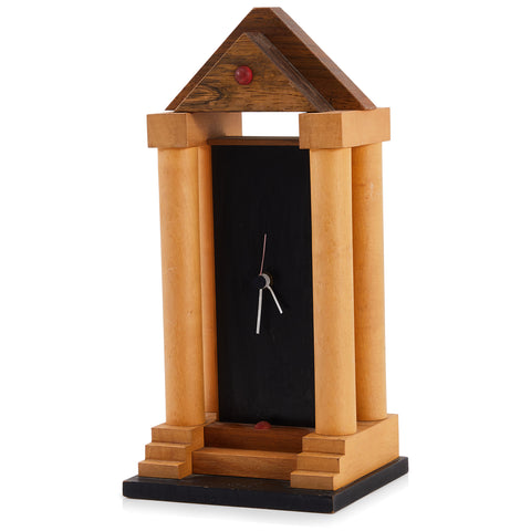 Wood Pillar Table Clock