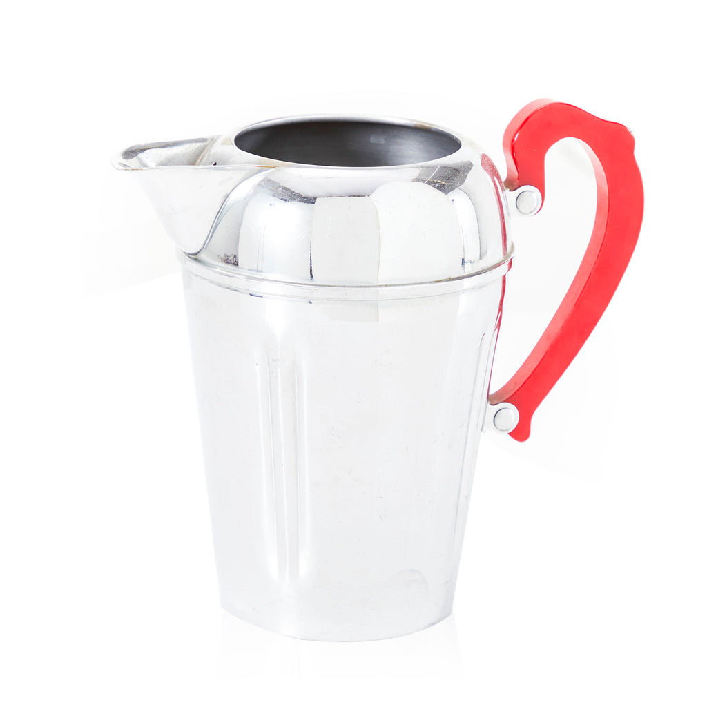 Chrome - Red Handle Water Pitcher