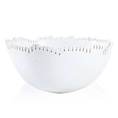White Handmade Ceramic Decorative Bowl