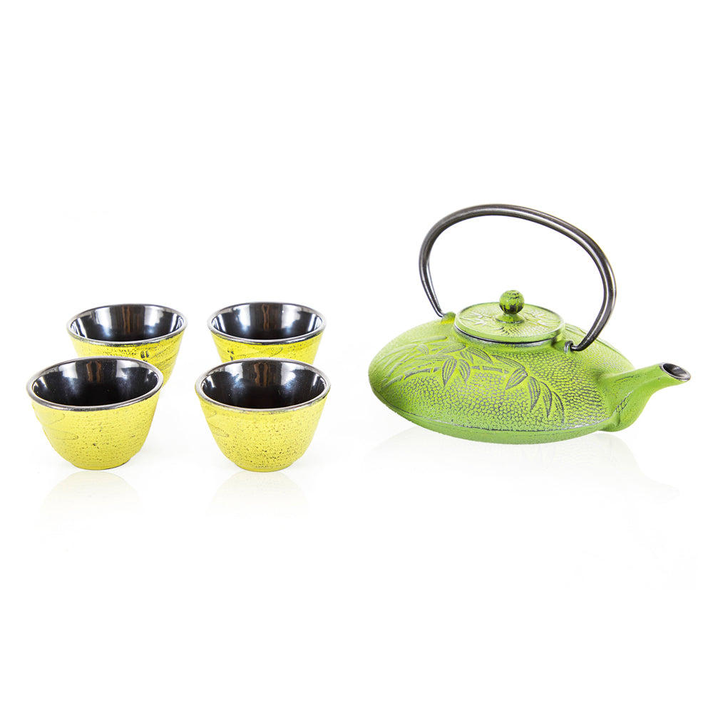 Green + Yellow Japanese Tea Pot Set