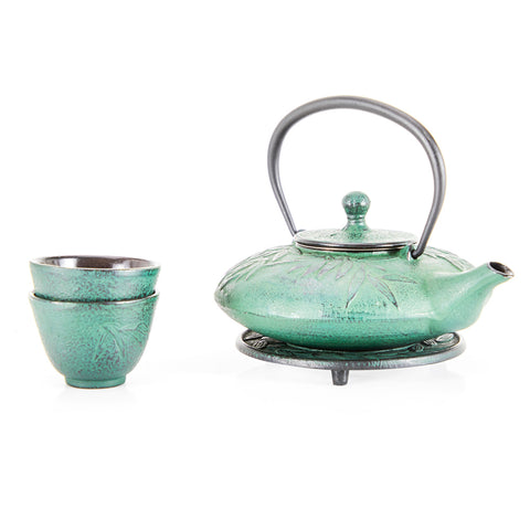 Emerald Green Japanese Tea Set - 4 Pieces