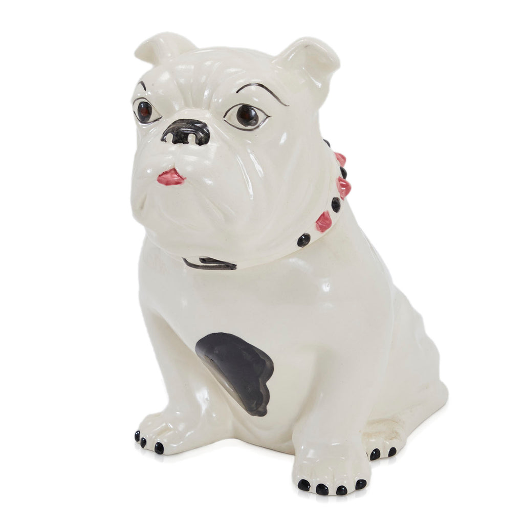 White Ceramic Bulldog Cookie Jar (A+D)