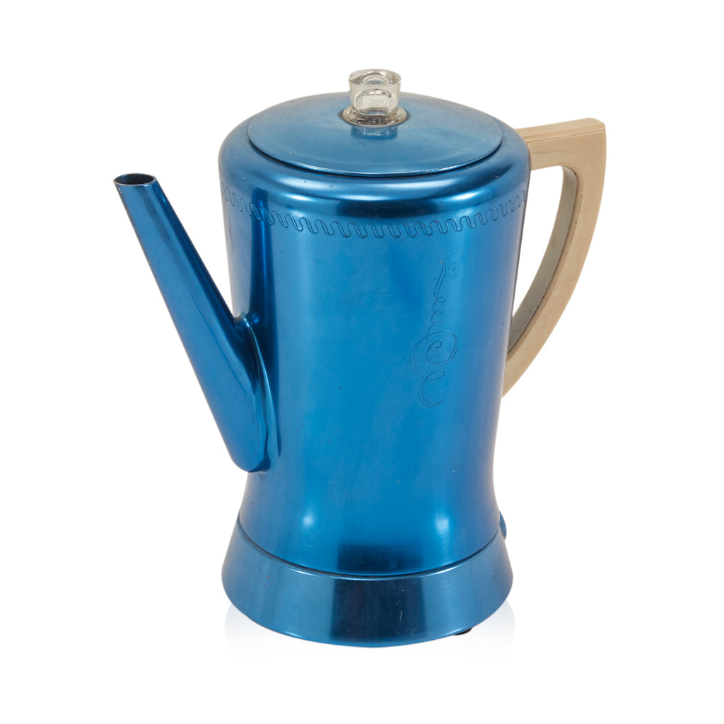 Blue Metallic Tea Kettle