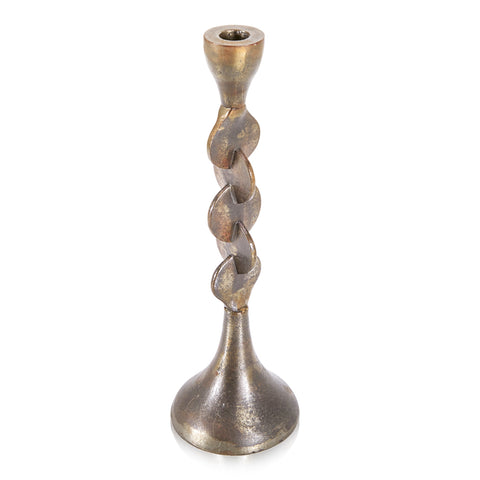 Metal Spiral Candle Holder Pair