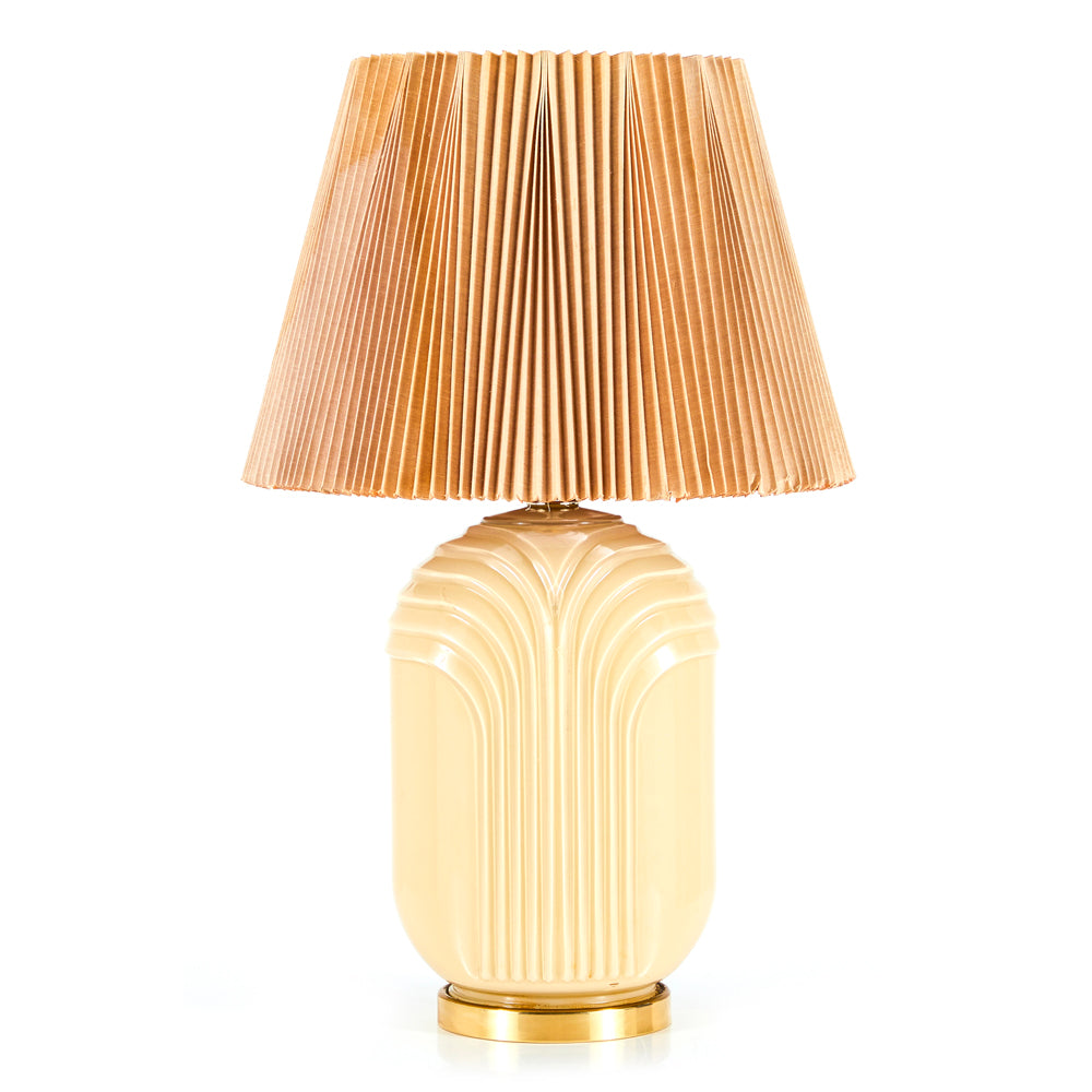 Gold & Tan Art Deco Table Lamp
