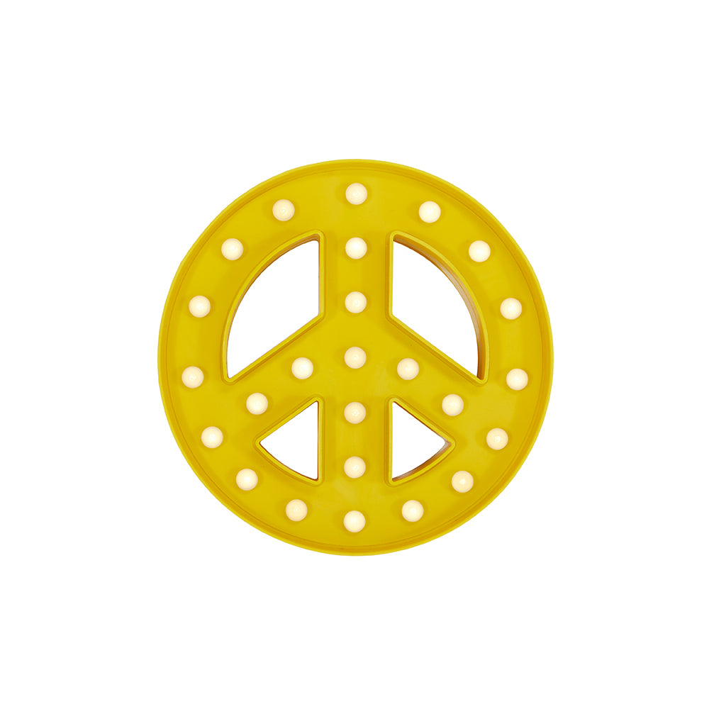 Small Yellow Peace Symbol Wall Light