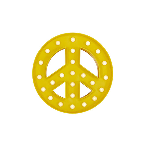 Small Yellow Peace Symbol Wall Light