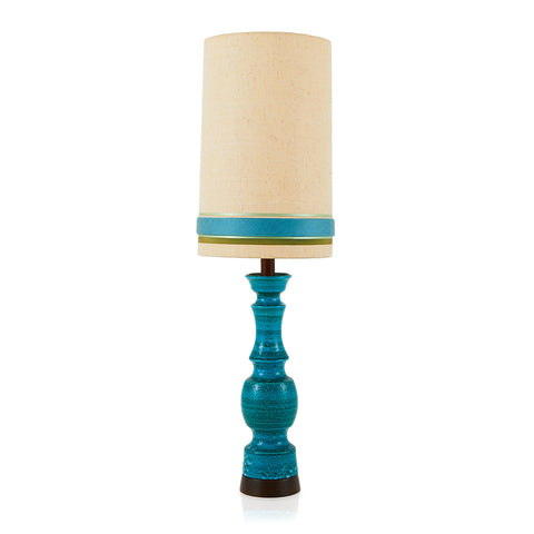 Blue Glaze Ceramic Contemporary Lamp