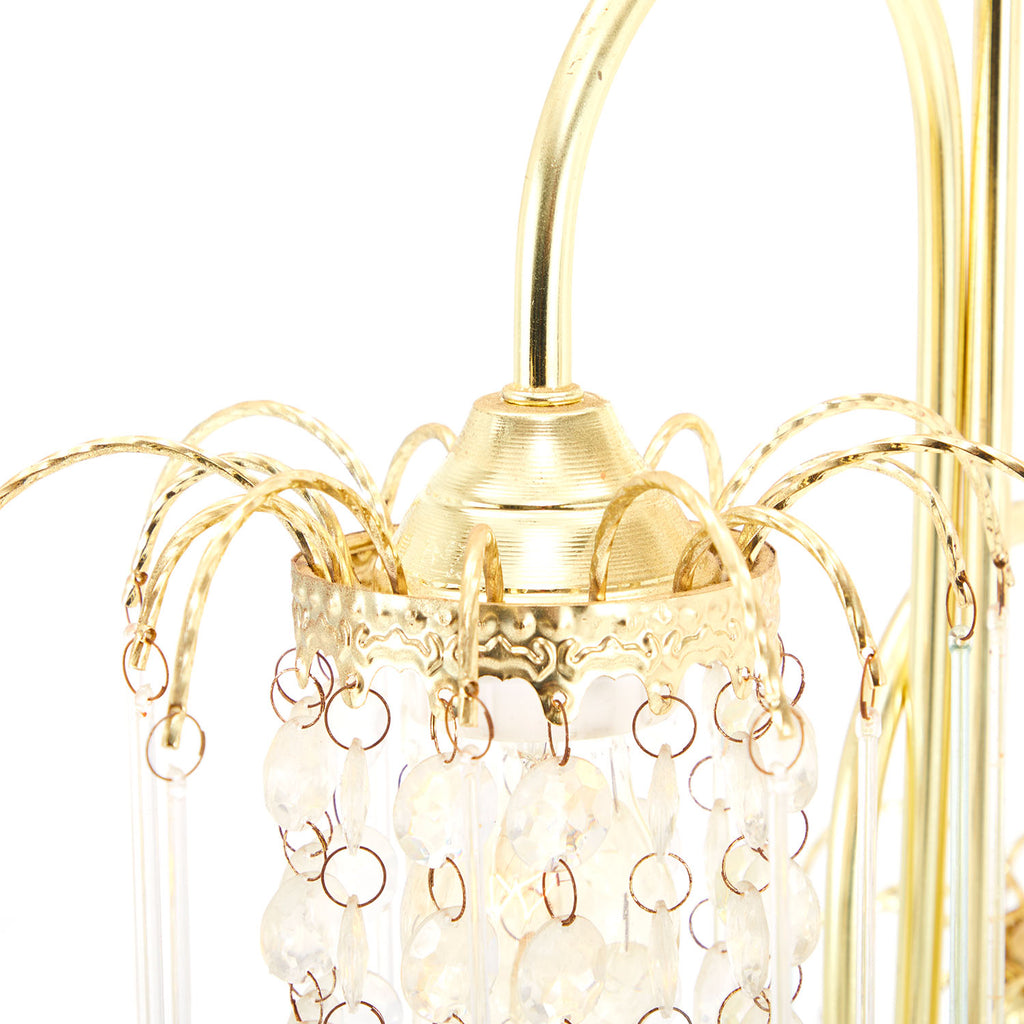 Gold & Crystal Chandelier Floor Lamp