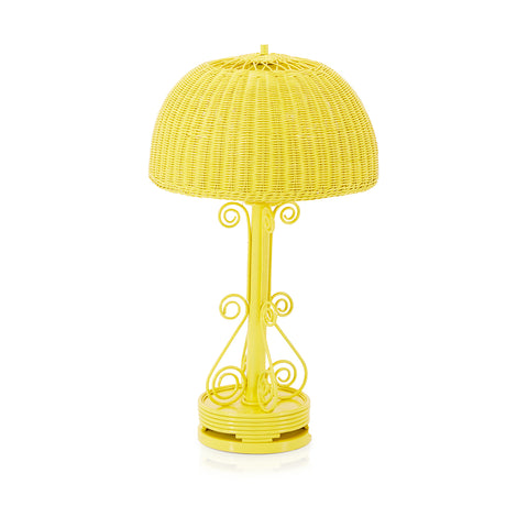 Yellow Wicker Lamp
