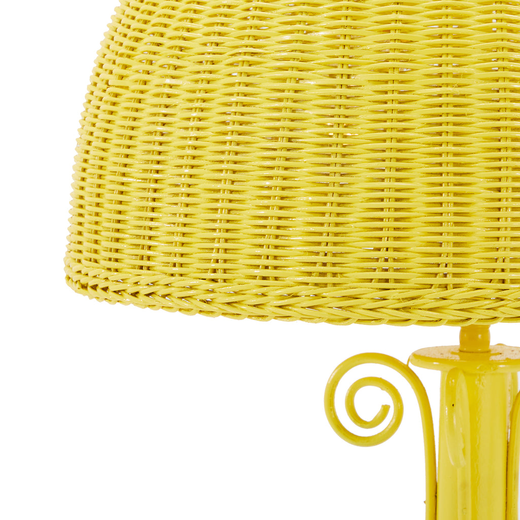 Yellow Wicker Lamp