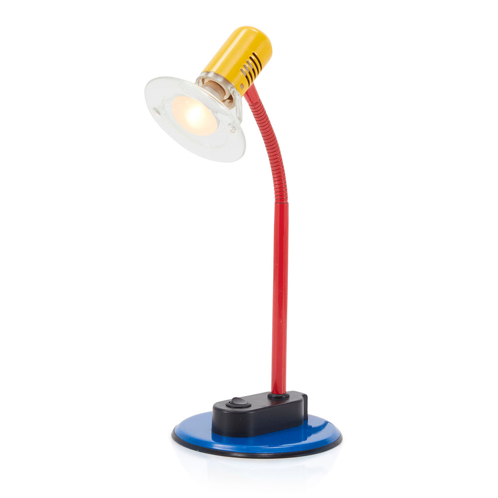Red & Yellow Memphis Style Gooseneck Table Lamp