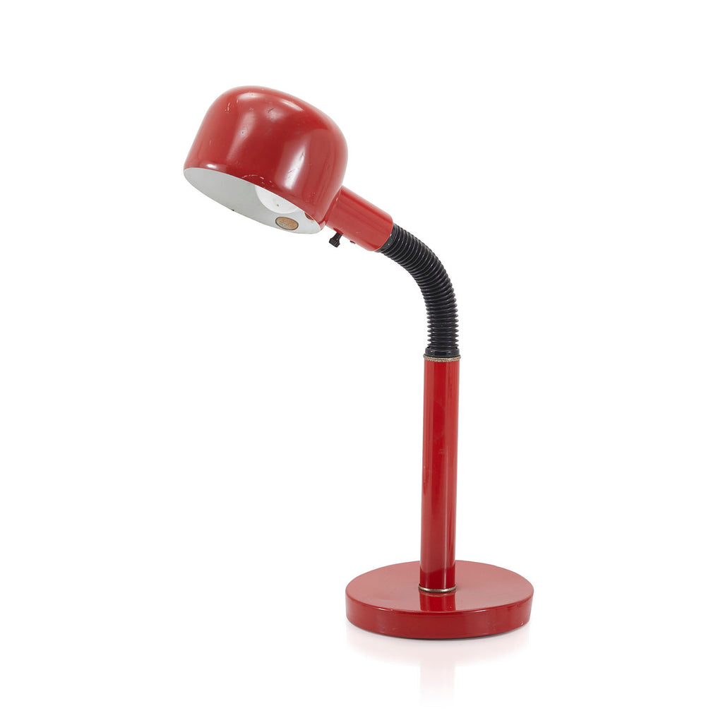 Red Metal Gooseneck Desk Lamp