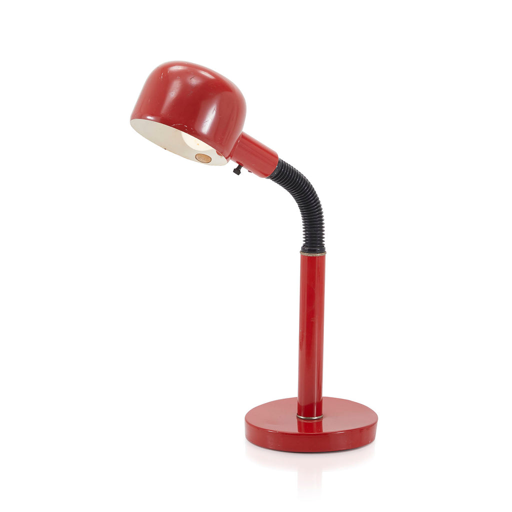 Red Metal Gooseneck Desk Lamp