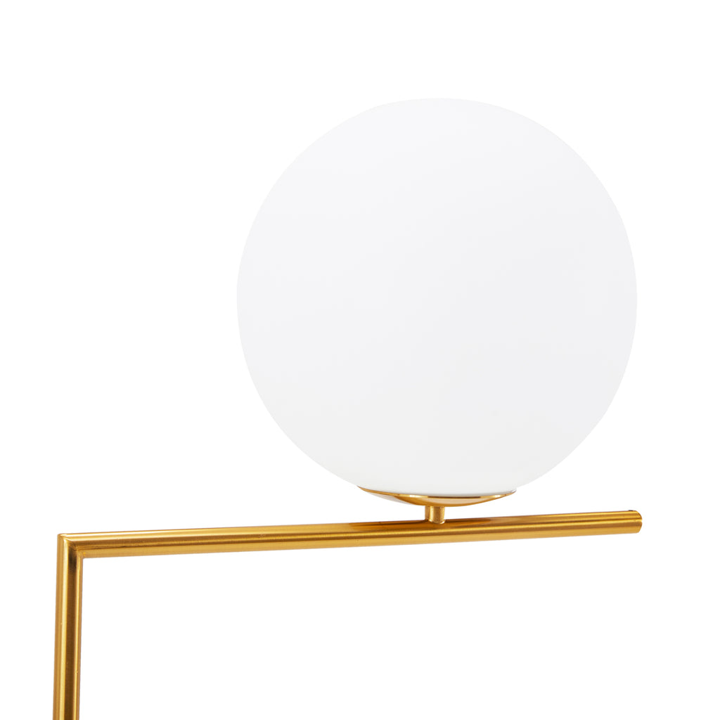 Modern Gold and White Orb Floor Lamp