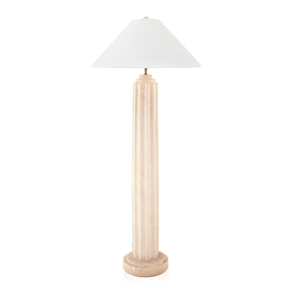 Cream Plaster Column Floor Lamp