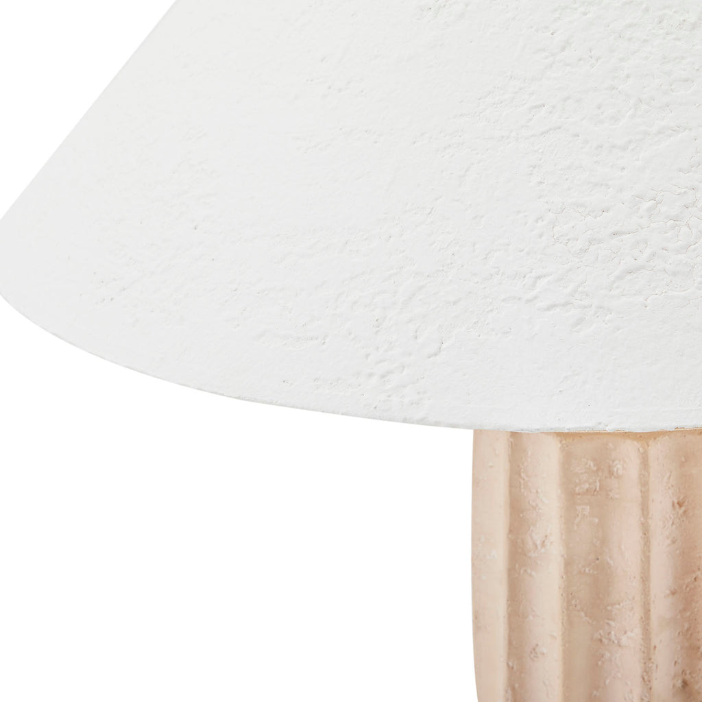 Cream Plaster Column Floor Lamp