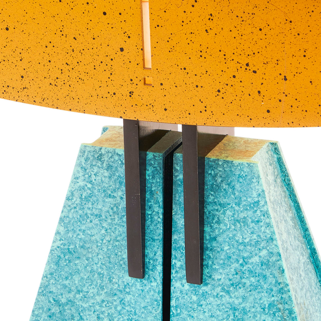 Gold and Turquoise Memphis Desk Lamp