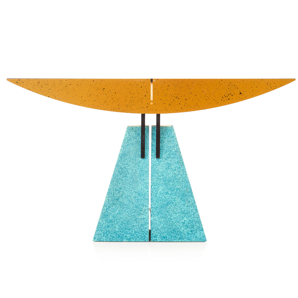 Gold and Turquoise Memphis Desk Lamp