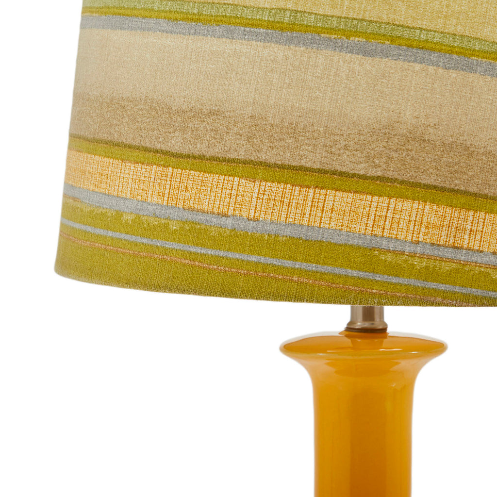 Mustard Bulb Table Lamp with Striped Shade